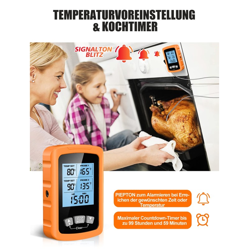 CIRYCASE Digital Meat Thermometer, Quick and Precise Read Oven Thermometer
