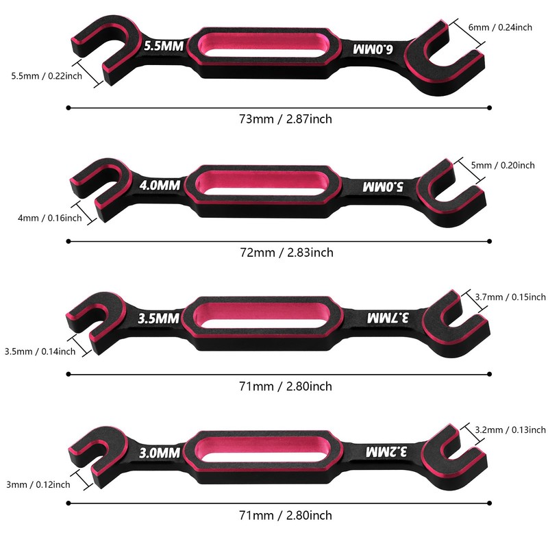 RCENJOY Multifunction RC Shock Absorber Plier with 4PCS Wrench 3.0/3.2/3.5/3.7/4.0/5.0/5.5/6.0mm