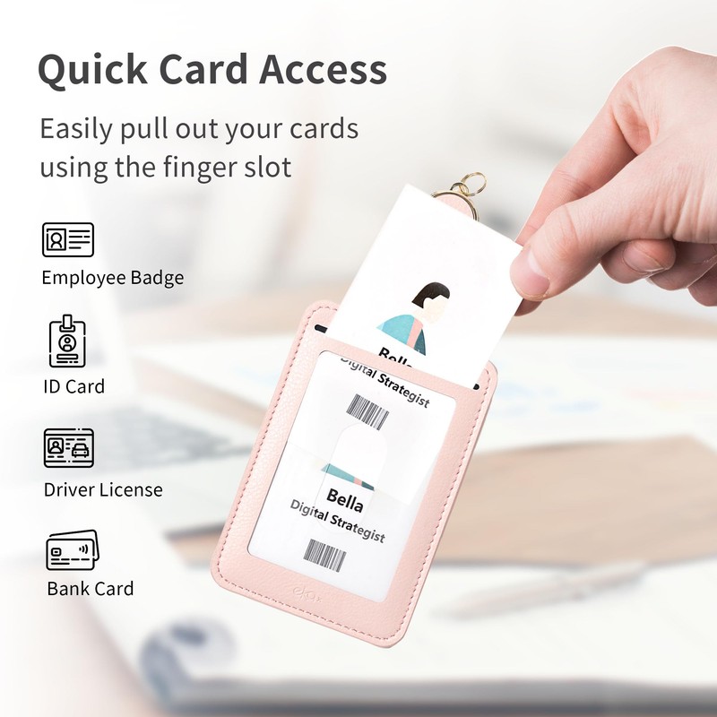 ekax ID Card Holder, Name Holder, Vertical Type, Built-in IC