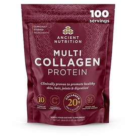Ancient Nutrition Collagen Peptides Powder, Multi Collagen Protein, Women & Men, Vitamin C, Probiotics, Hydrolyzed Collagen, Supports Skin, Joints, Gu