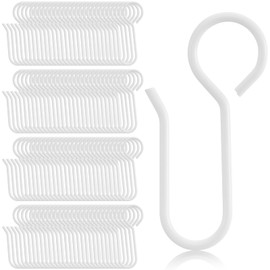 Jetec 120 Pcs Metal Curtain Track Hooks S Shaped for Drape,White