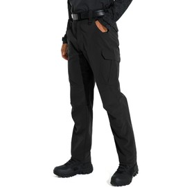 KFUBUO Men's Lightweight Ripstop Tactical Cargo Pants, Water Resistant Hiking Work Pants Relaxed Fit Black