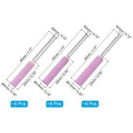 PATIKIL 18 Pcs Diamond Chainsaw Sharpener 3 Sizes High Hardness Sharpening Stone Polishing Chainsaw Sharpening Kit Grinding File Tool, Pink(5/32", 3/16", 7/32")