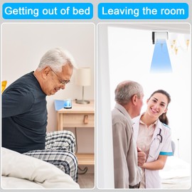 Bed Sensor Alarm and Fall Prevention for Elderly/Dementia, Caregiver Pager Motion Sensor Alarm with 5 Volume Level, 36 Melody/LED/Vibration Mode, Rechargeable Bed Alarm for Elderly Adults Wireless