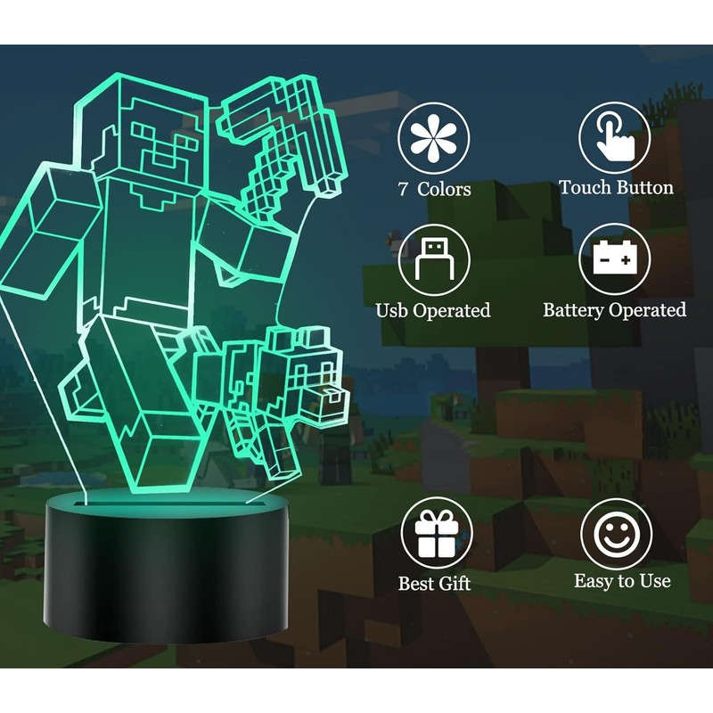 BIRBANN Minec Light, Minec Night Light, 3D Illusion Light, Minec