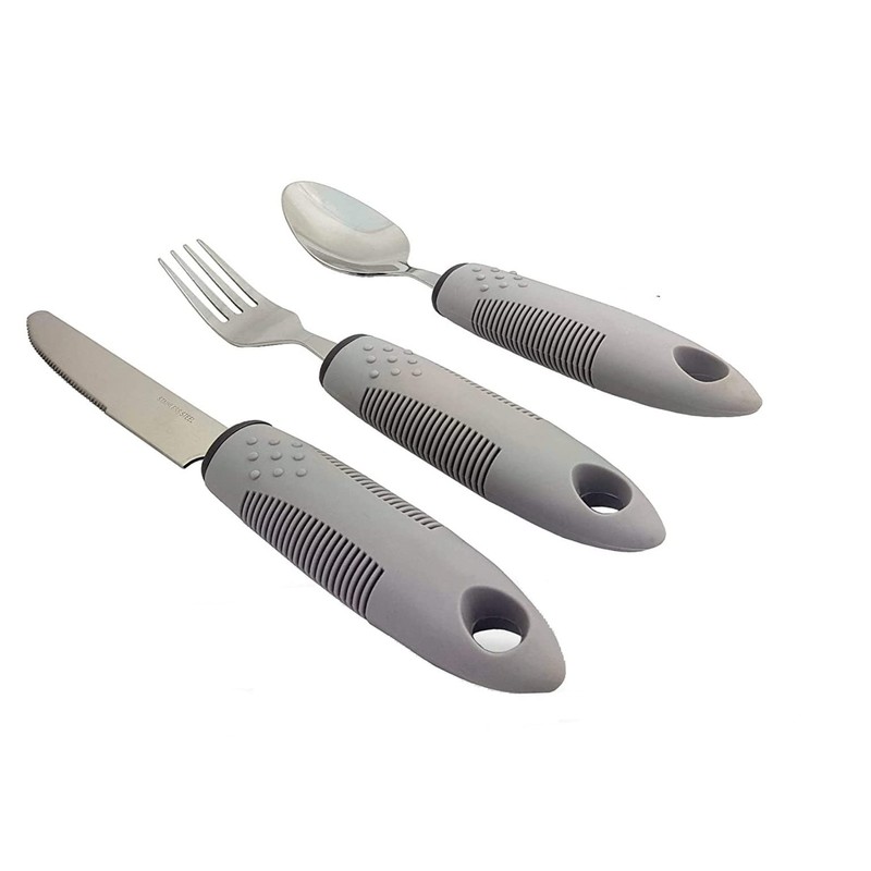 Weighted Extra Wide Handles Easy Grip Cutlery Set, Disability Ideal