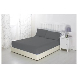 Sonia Linens Home Basic Soft Brushed Microfibre Fitted Sheet - Non Iron Breathable Hypoallergenic Bottom Sheet with Strong Elastic Hem (Gray, Single)