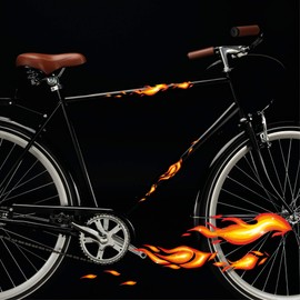 Wandtattoo-Loft Stickers for Bicycle, Car, E-Scooter and Other, Pack of 22, Fiery Flames Motif, Decorative Stickers, Stickers for Decoration, Bicycle Decoration, Bicycle Stickers