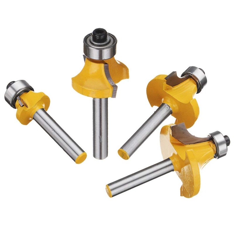 Bestgle 4 Packs 1/4 Inch Shank Roundover Edging Router Bit