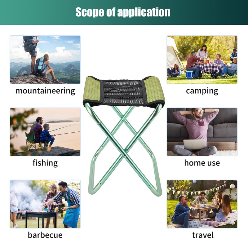 Foldable Chair Flexible Lightweight Breathable Portable Stool for Mountaineering Camping