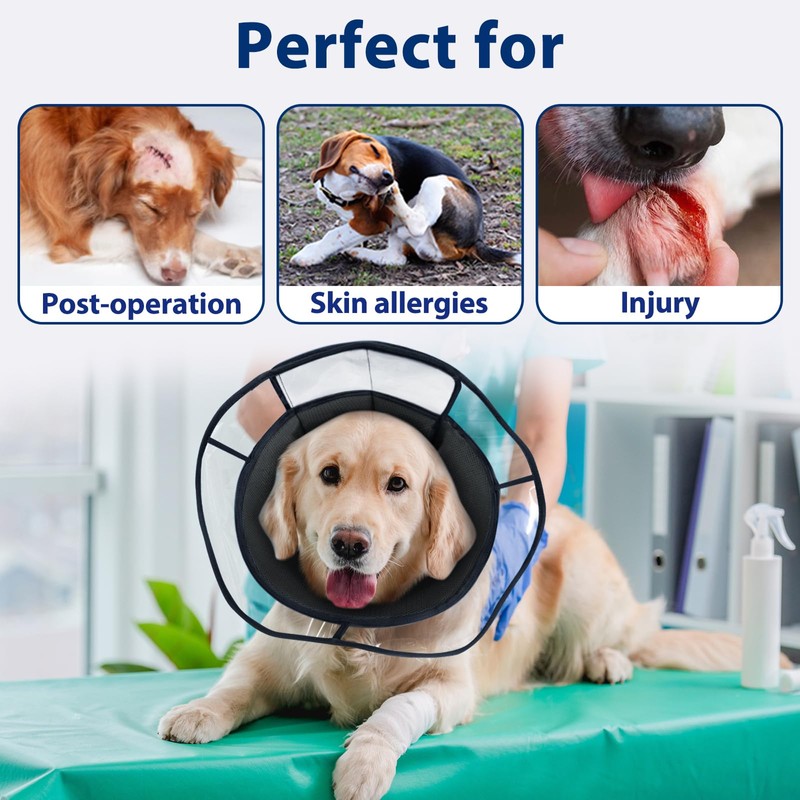 Mayerzon Soft Dog Collar, Lick Protection, Protective Collar, Adjustable Dog