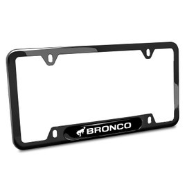 iPick Image Compatible with Ford Bronco Black Nameplate Black 50 States Stainless Steel License Plate Frame