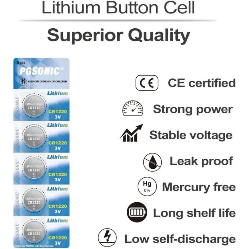 JUNPOWER/PGSONIC 5PCS JUNPOWER /PGSONIC CR2032/CR1620/ - CR1220-5PCS