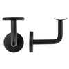 QWORK® Pack of 5 Stainless Steel Handrail Brackets - Black