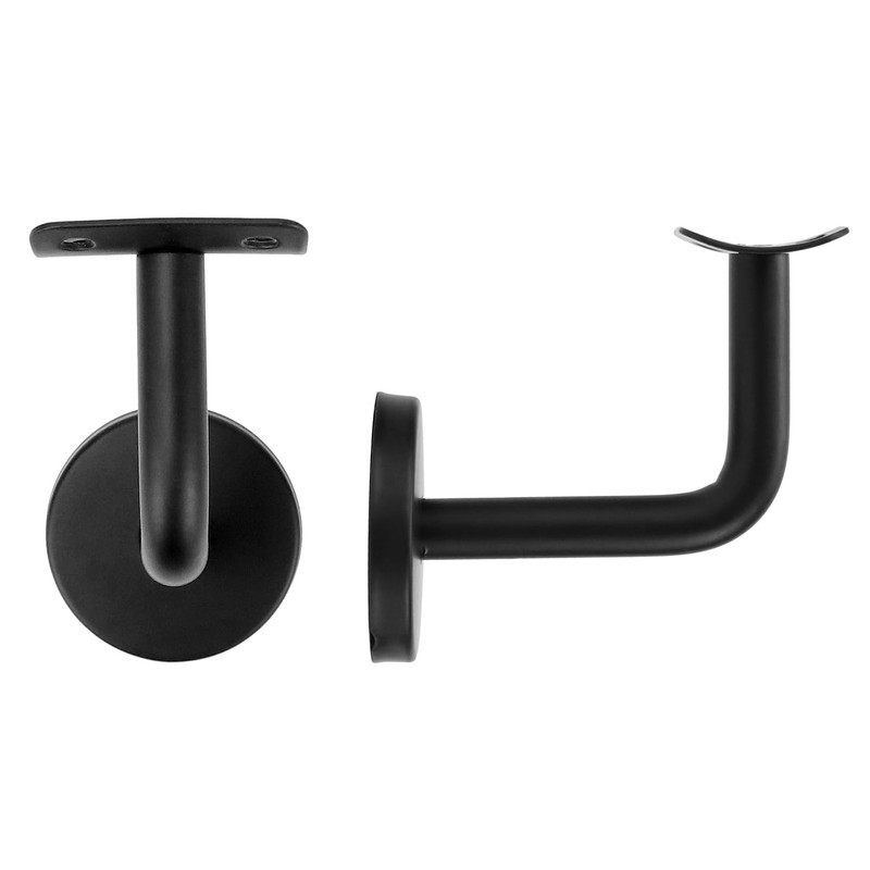 QWORK® Pack of 5 Stainless Steel Handrail Brackets - Black