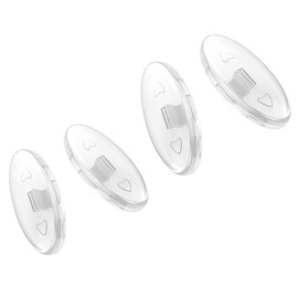 Saucer Replacement Nose Pads for Oakley Ejector OO4142 Sunglasses - 1 Pair Standard Clear + 1 Pair Asian Fit - Clear - One Size, 1 pair standard clear + 1 pair Asian fit, transparent