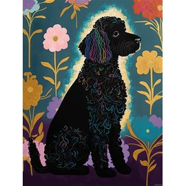 EATUKYIC Black Poodle in Colorful Mother's Day Gift Diamond Painting Kits for Adults, Funny Animals 5D DIY Diamond Art Kits Full Drill Diamond for Gift Wall Decor Gem Arts 12x16 inch