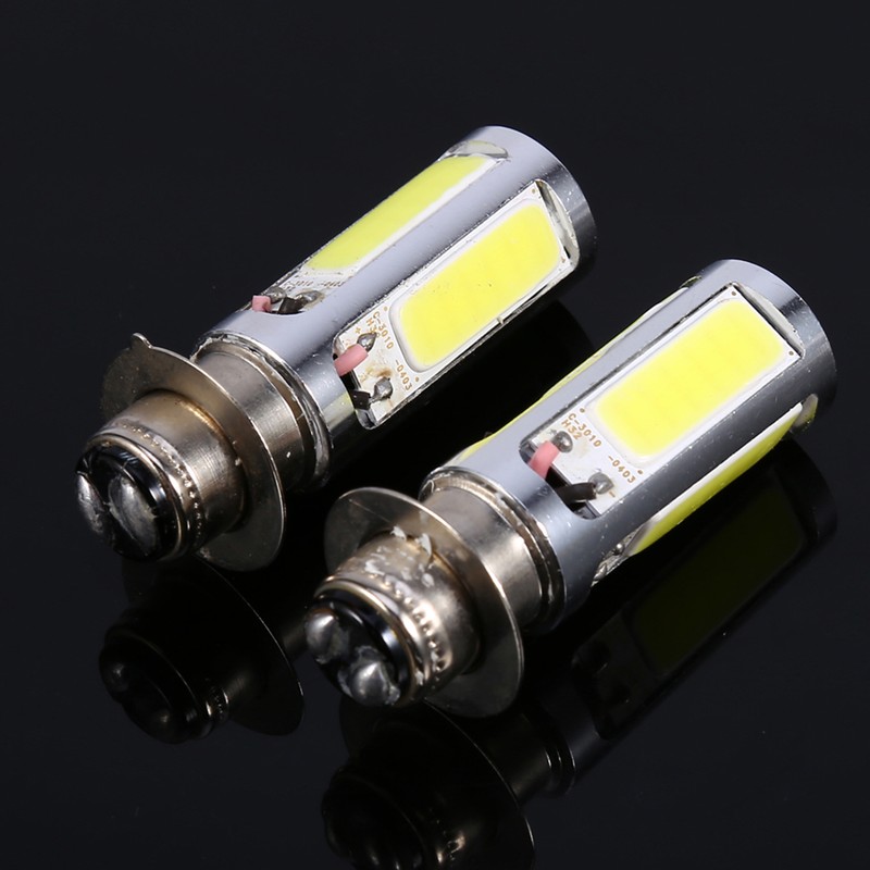 2x 6000K White H6M COB LED Motor Bike/ATV Headlight Fog