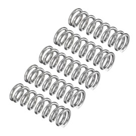 Edinstry Compression Springs, Stainless Steel Tension Springs, 5 pcs, Spring Set, Work, Experiment, Development, DIY Design, Repair, Maintenance, Hobby, Wire, Silver, Length 1 mm, Wire Diameter 0.04
