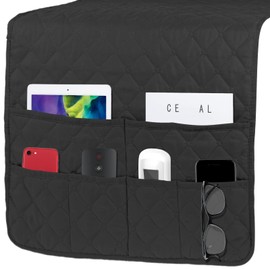 Sofa Armrest Organizer with 6 Pockets Waterproof Armrest Caddy Organizer Reusable Sofa Storage Caddy Washable Armchair Storage Holder Portable Sofa Armrest Caddy for Tablet Magazine Phone 35×19 in PoU