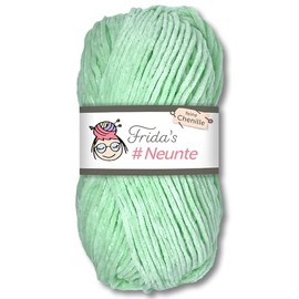 Frida's Wollhaus Frida's 100 g #Ninth Fine Chenille Yarn Knitting Crochet Wool Amigurumi Velvety Soft 29 Colours (845 | Mint)