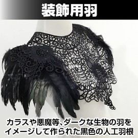 Famimueno Feather Fringe Decoration, Handicraft, Cosplay, Hair Ornament, Accessory, DIY Bag, Hat (Black, 6.6 ft (2 m)
