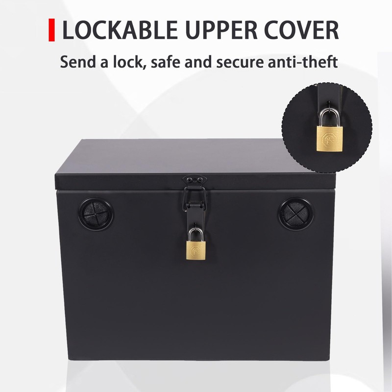 Peastorm Lockable Car/RV/Marine Battery Box, Adjustable Steel Battery Relocation Kit