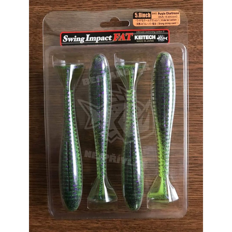 Keitech Fat Swing Impact 5.8 Inch Purple Chartreuse (BA Edition)