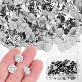 Kisangel 100Pcs Reflective Tacks Trail Marking Tacks Tacks Trail Markers Reflective Thumb Tacks for Hunting Hiking Camping