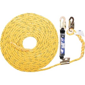 Palmer Safety Vertical Lifeline Assembly - 50FT Rope Harness Safety Lanyard with Rope Grab - Fall Protection Kit (Yellow)