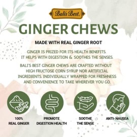 Bali's Best Ginger Chews, Variety Pack, 5.08 Oz (4 Pack), Individually Wrapped Soft Candy, Made with 100% Real Ginger, Digestive Health Support, Upset Stomach Relief, Halal