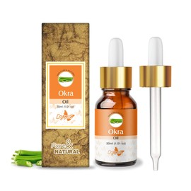 Crysalis Okra (Abelmoschus Esculentus) Oil |100% Pure & Natural Undiluted Carrier Oil Organic Standard| For Great For Hair Care, Moisturizing A Dry Scalp | Aromatherapy Oil| 30ml With Dropper