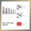 6-Piece NPT Pipe Tap Set, 1", 3/4", 1/2", 3/8", 1/4",
