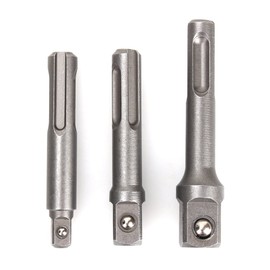 3 Pcs 1/4" 3/8" 1/2" Socket Driver Adapter Drill Bit Adapter Extra Long Adapter Impact Drill Bits for SDS Plus Hammer Drill