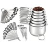 35PCS Stainless Steel Measuring Cups and Spoons Set, 7 Nesting