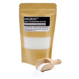 Cold & Flu Natural Sea Salt & Pure Essential Oils. Soothing Aromatherapy Bath Salt, Deep Soak, Muscle Relief Potion: 350g Resealable Pouch - Eucalyptus,Ginger & Blackpepper