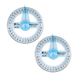 Bojueshaw 2pcs 360 Degree Protractor,Plastic Circle Protractor Angle Measure Ruler,12cm Transparent Measuring Tool for Students,Teachers,and Designers