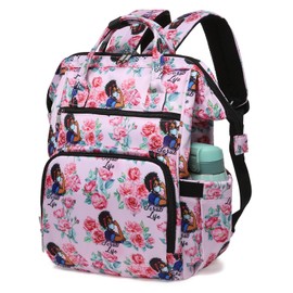 Gatycallaty Teacher Backpack for Women Teacher Laptop Bag Travel Work Gifts Teacher Bookbag Office Educators Large Capacity (ROSE, 15.6 inches)