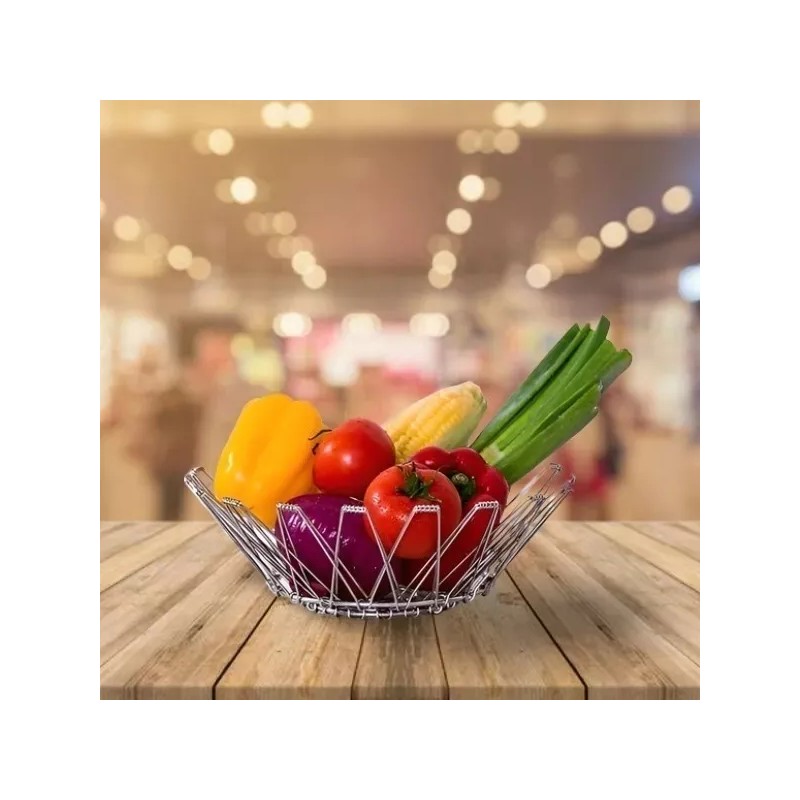 SK Canasta Plegable Frutero Huevera Cesta Multiformas Acero