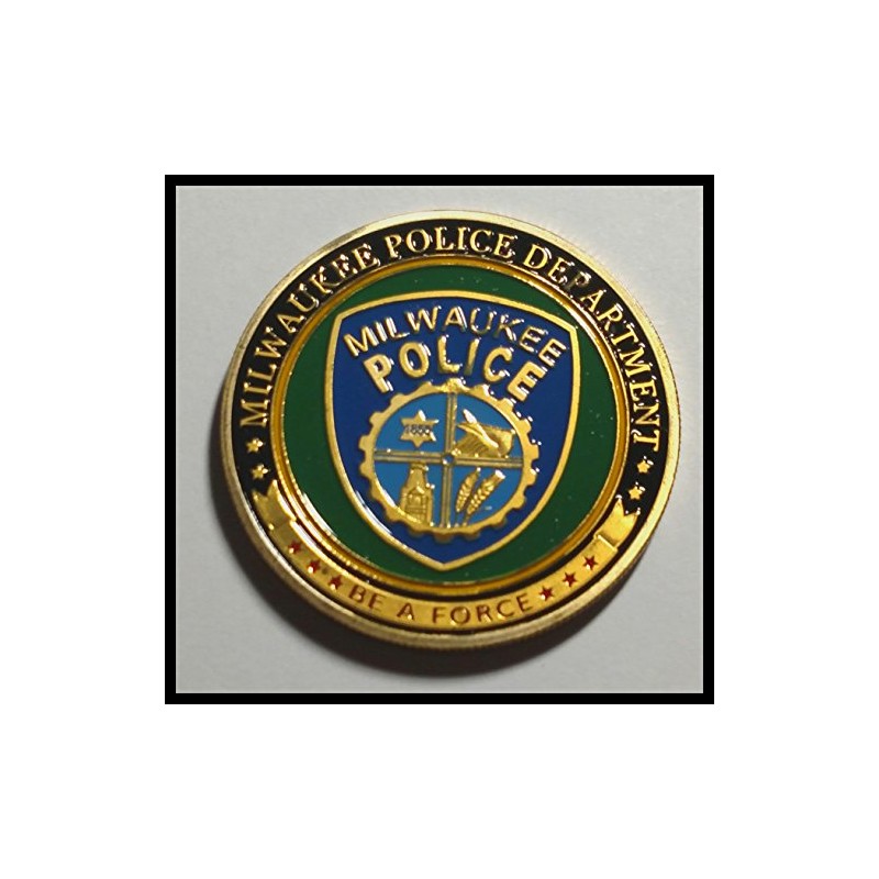 Milwaukee Police Department Colorized Challenge Art Coin