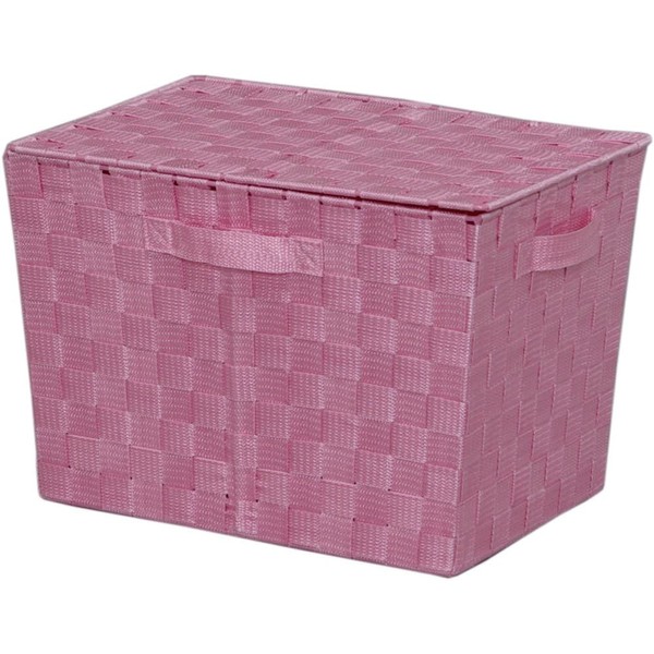 Iris Ohyama CBK-38DT Color Basket with Lid, Pink, Width 15.0 x Depth 10.2 x Height 10.2 inches (38 x 26 x 26 cm)