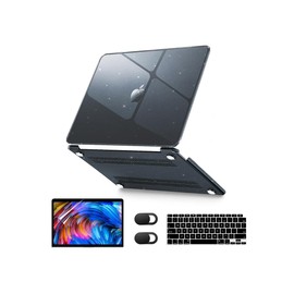 Compatible with MacBook Pro 14 inch Case A3427 A3426 A3434 A3112 2026-2021 Release with M5 M4 M3 M2 M1 Pro/Max Chip, Sparkly Glitter Clear Hard Shell+Keyboard Cover+Screen Protector+Webcam Cover,Black