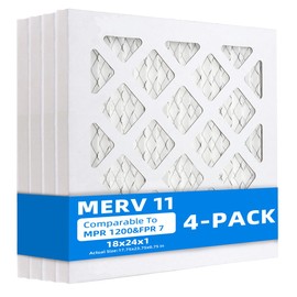 Chenzhit (4 Pack) 18x24x1 Furnace Air Filters, MPR 1200 & FPR 7, MERV 11 Pleated Air Filter (Actual Size: 17.75" x 23.75" x 0.75")