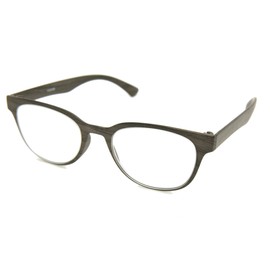 ColorViper Flexible Memory Frame reader Unisex lightweight Reading Glasses 0.74 Oz (OVAL matte grey black WOOD LIKE, 2.00)