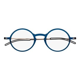 Always With You ThinOptics Reading Glasses - Ultra Thin, Durable, Lightweight - Optical Grade Lenses - Round Blue 2.5x