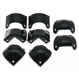 KAISH 4x Front 4x Back/Rear Black Plastic Guitar AMP Amplifier Cabinet Corner for Marshall