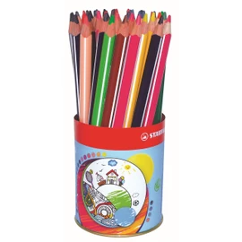 Triangular Colouring Pencil - STABILO Trio Thick - Tin of 38 - Assorted Colours