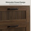 Smart FENDEE Fluted Nightstand with 2 Drawers, Bedside Table with