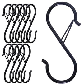 Japanese Company Kobe Shine, 10 Pieces, S-Shaped Hooks, Kitchen Bath, Shedding Prevention, Hanging Small Items, 10 Pieces, Load Capacity 22.0 lbs (10 kg), S-Shaped Hook, Does Not Fall Off (3.5 inches