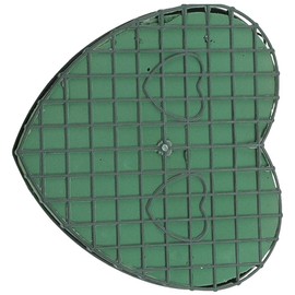 EXCEART - Espuma húmeda con forma de corazón, con bandeja de ventosa para centro de mesa de boda, decoración de fiesta, bricolaje, arreglo de flores, tamaño L